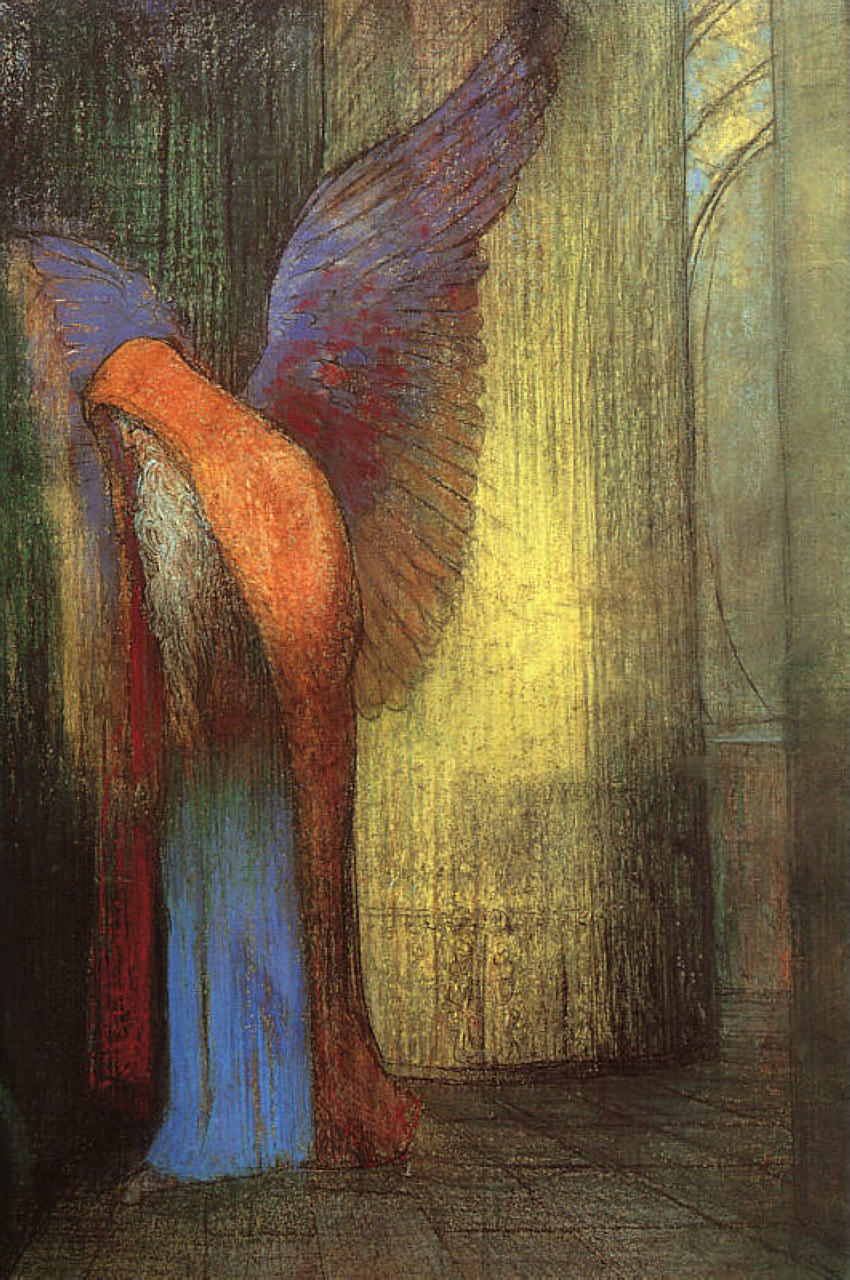 Odilon Redon Winged Old Man with a Long White Beard 1900 Fine Art Print
