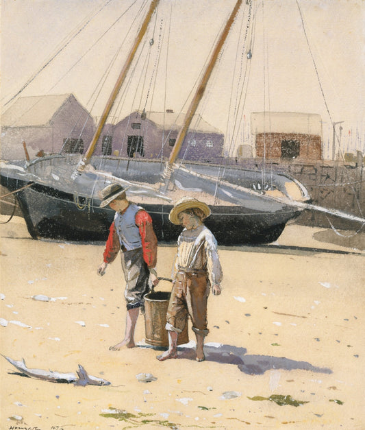 Winslow Homer A Basket of Clams 1873 Boys Clamdigging Fine Art Print Fine Art Print | Jakero77