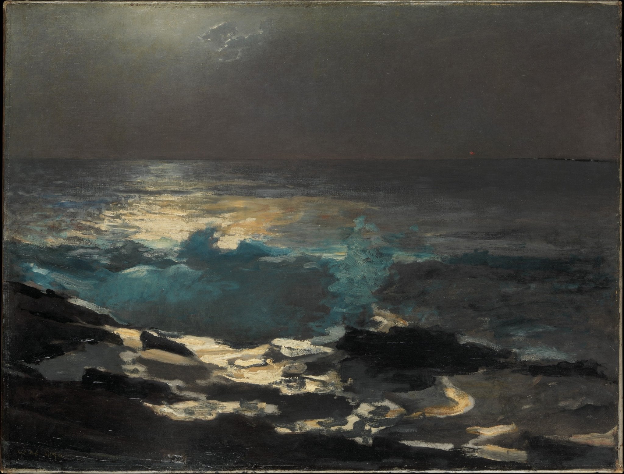 Winslow Homer Moonlight, Wood Island Light 1894 Seaside Fine Art Print Fine Art Print | Jakero77