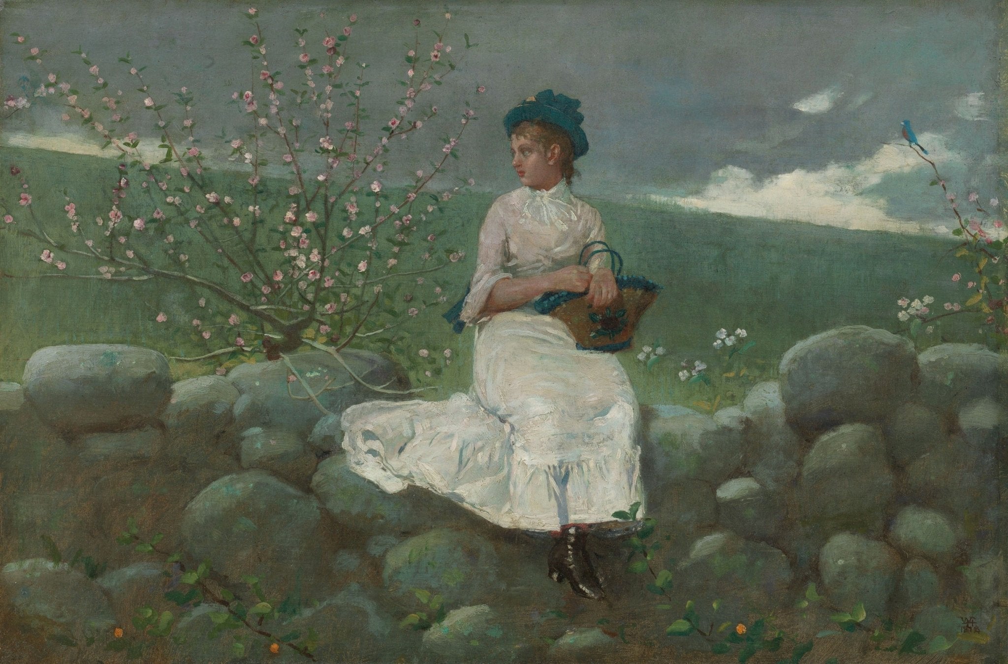 Winslow Homer - Peach Blossoms (1878) Fine Art Print Fine Art Print | Jakero77