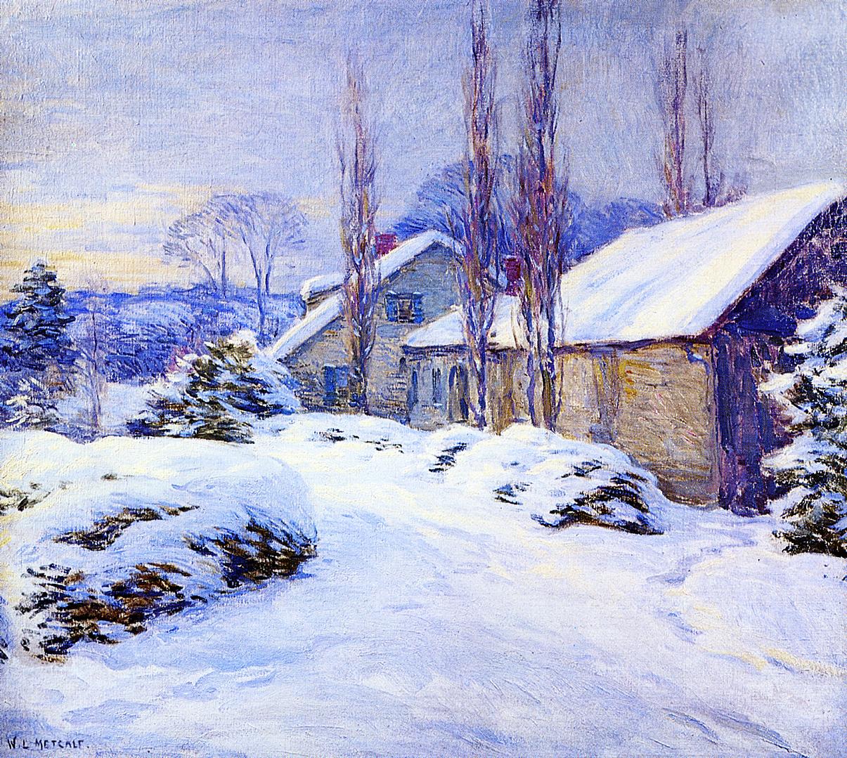Willard Metcalf Winter Afternoon 1917 Fine Art Print