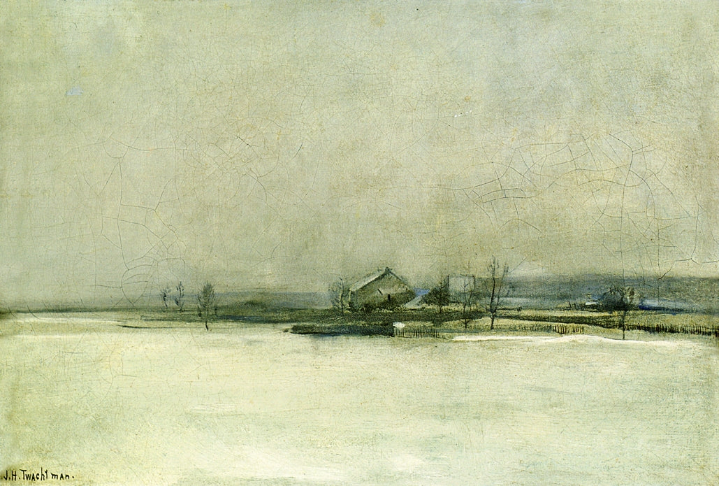 John Henry Twachtman Winter Landscape with Barn 1885 Fine Art Print