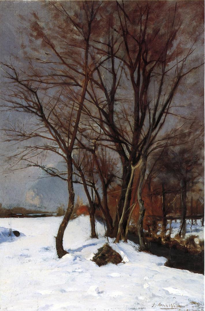 Julian Alden Weir Winter Landscape with Stream 1888 Fine Art Print