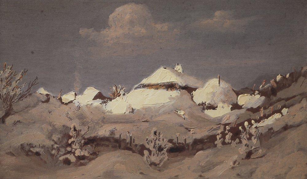 Arkhyp Kuindzhi Winter. Spots of Light on Cottage Roof 1895 Fine Art Print