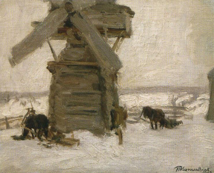 Pyotr Konchalovsky Winter. The Mill on the Ker-island. 1903 Fine Art Print
