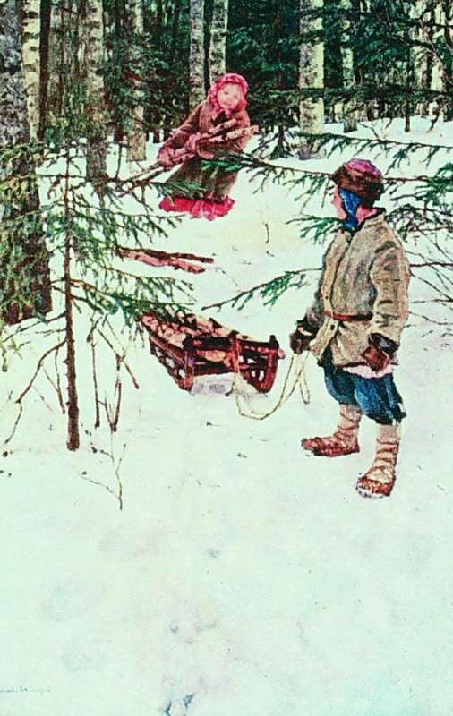 Nikolay Bogdanov Belsky Winter 1920 Fine Art Print