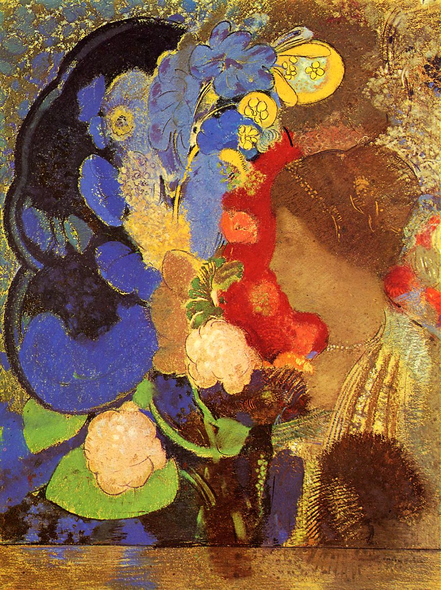 Odilon Redon Woman among the Flowers 1910 Fine Art Print