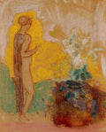 Odilon Redon Woman and Stone Pot Full of Flowers 1903 Fine Art Print