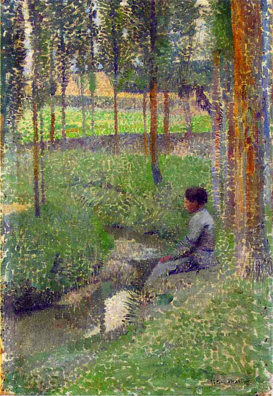 Henri Martin Woman at Edge of Forest 1894 Fine Art Print