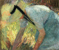 Henri Martin Woman in a Blue Apron and Straw Hat, Picking A Spray of Flowers 1919 Fine Art Print