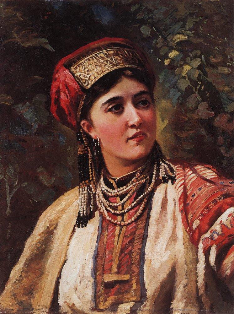 Konstantin Makovsky Woman in a National Costume 1879 Fine Art Print