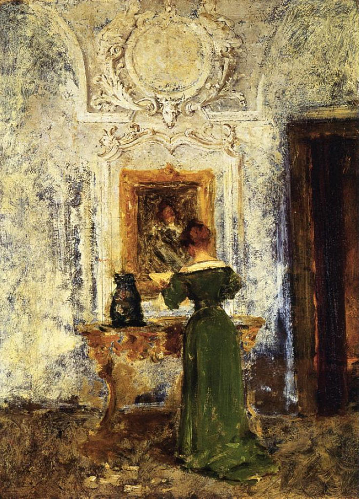William Merritt Chase Woman in Green 1909 Fine Art Print