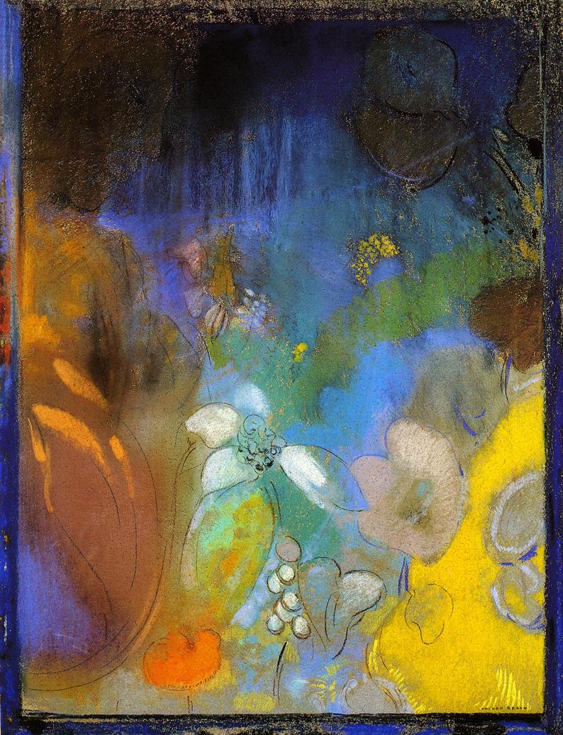 Odilon Redon Woman in Profile with Flowers 1903 Fine Art Print