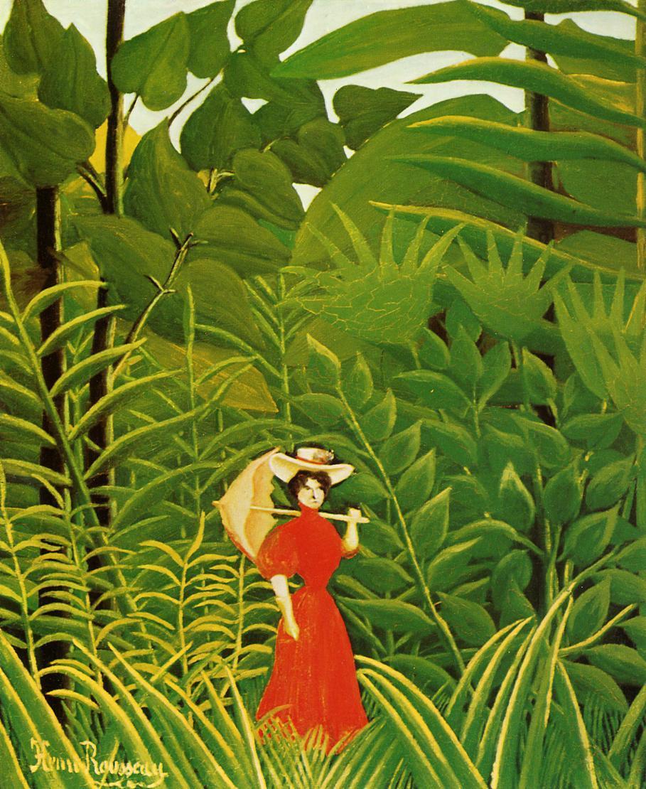 Henri Rousseau Woman in Red in the Forest 1907 Fine Art Print