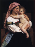 William-Adolphe Bouguereau Woman of Cervara and her child 1861 Fine Art Print