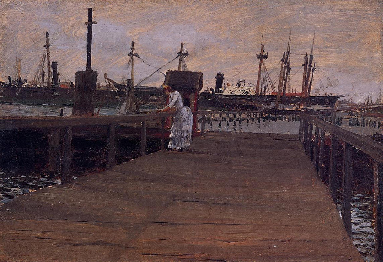 William Merritt Chase Woman on a Dock 1886 Fine Art Print