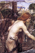 John William Waterhouse Woman Picking Flowers 1909-1914 Fine Art Print