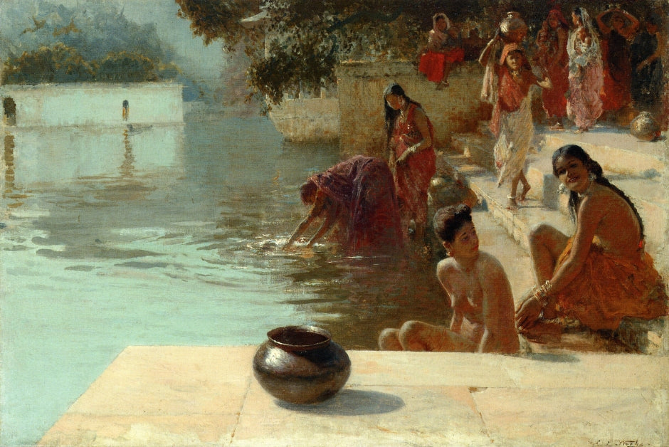 Edwin Lord Weeks Woman's Bathing Place I Oodeypore, India 1895 Fine Art Print