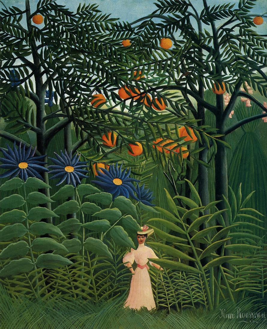 Henri Rousseau Woman Walking in an Exotic Forest 1905 Fine Art Print