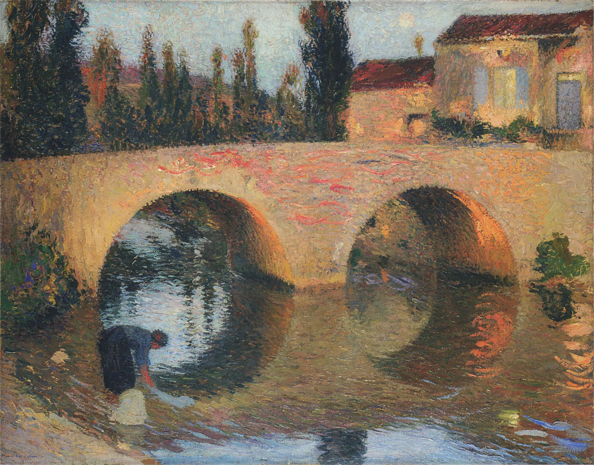 Henri Martin Woman Washing Clothes in River 1902 Fine Art Print