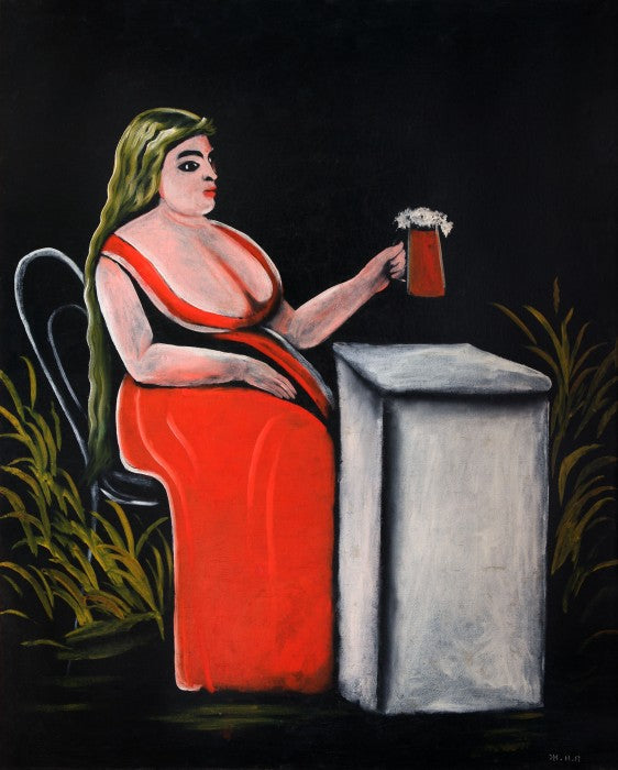Niko Pirosmani Woman with a Mug of Beer 1905 Fine Art Print