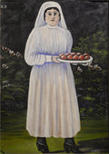 Niko Pirosmani Woman with Easter Eggs 1900 Fine Art Print