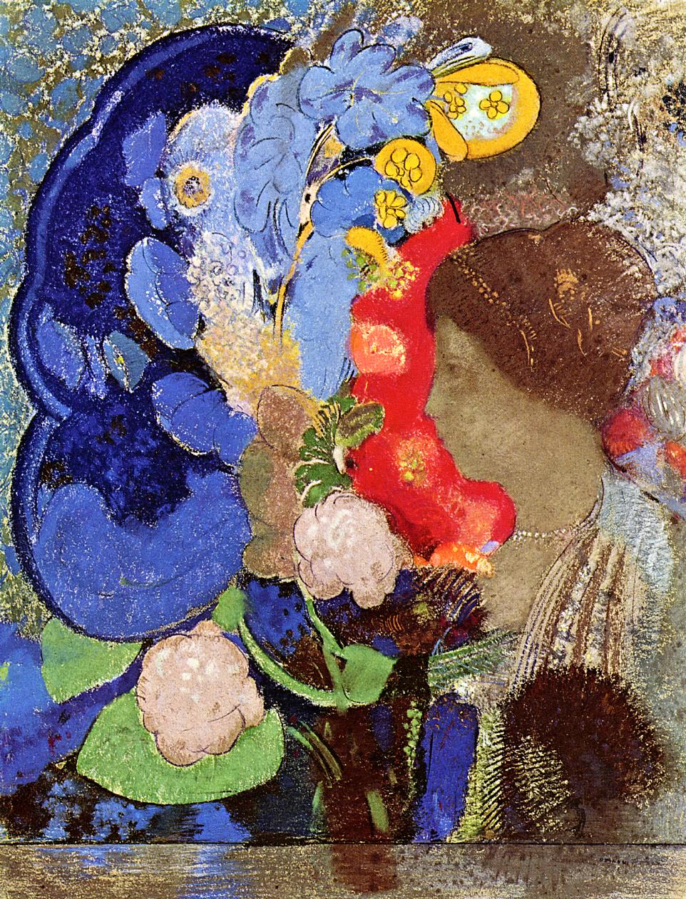 Odilon Redon Woman with Flowers 1903 Fine Art Print