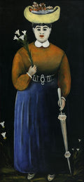Niko Pirosmani Woman with Flowers and Parasol 1905 Fine Art Print