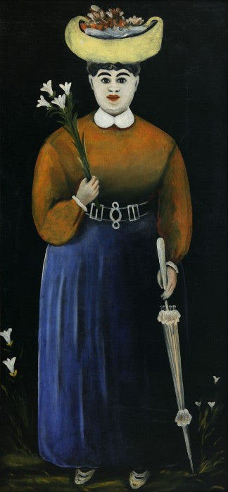 Niko Pirosmani Woman with Flowers and Parasol 1905 Fine Art Print