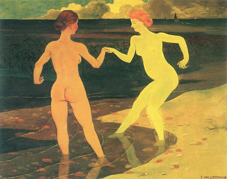 Felix Vallotton Woman with maid bathing 1896 Fine Art Print