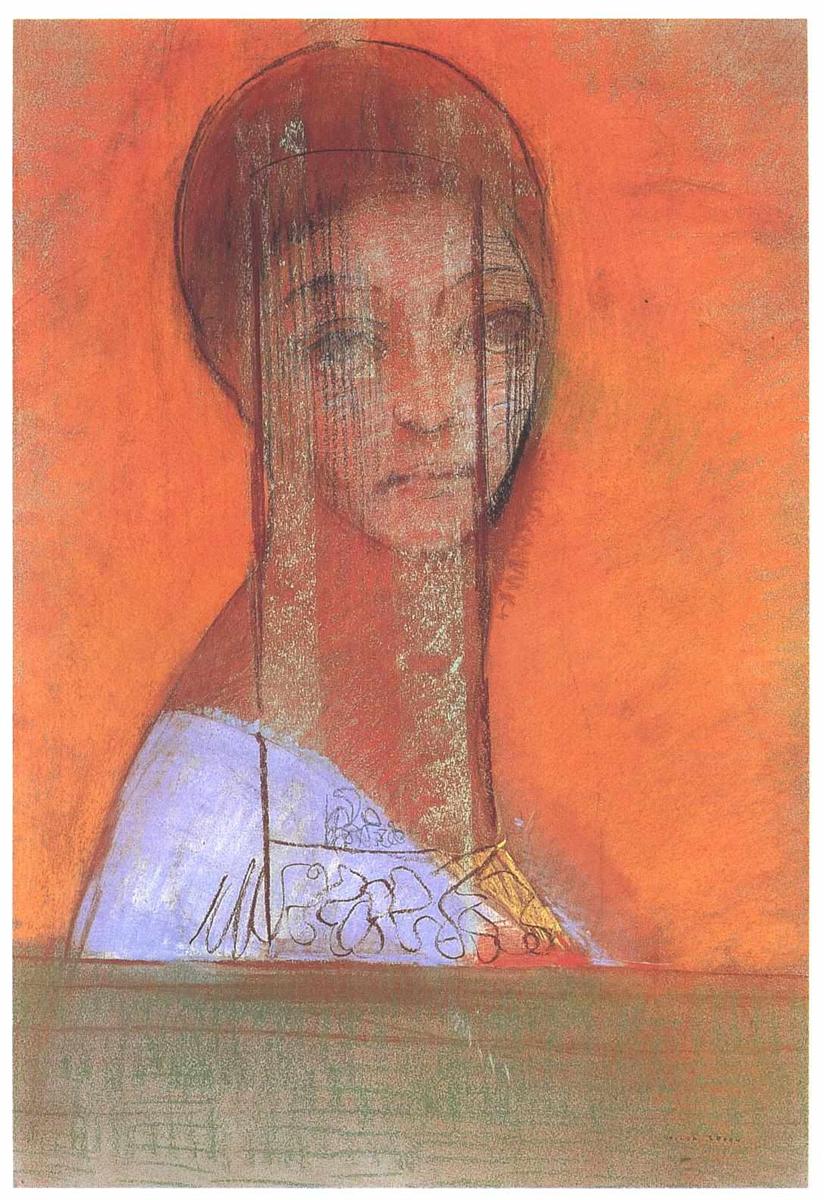 Odilon Redon Woman with Veil 1895-1899 Fine Art Print
