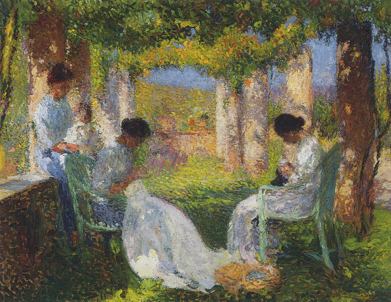 Henri Martin Women Sewing 1902 Fine Art Print