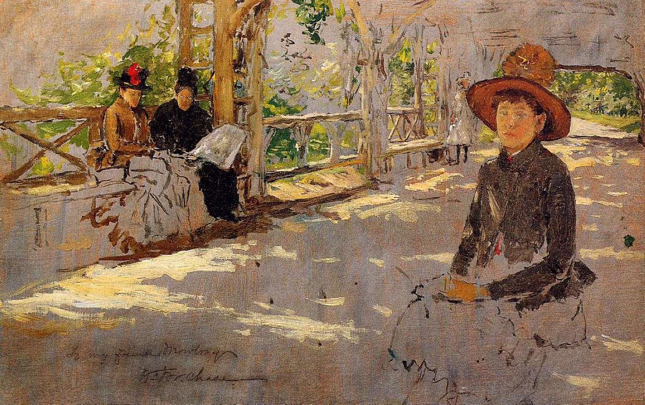 William Merritt Chase Women under Trellis 1886 Fine Art Print