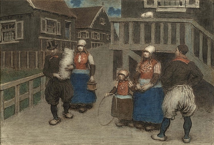 Xavier Mellery Un Baptême À L’île De Marken 1884 Fine Art Print