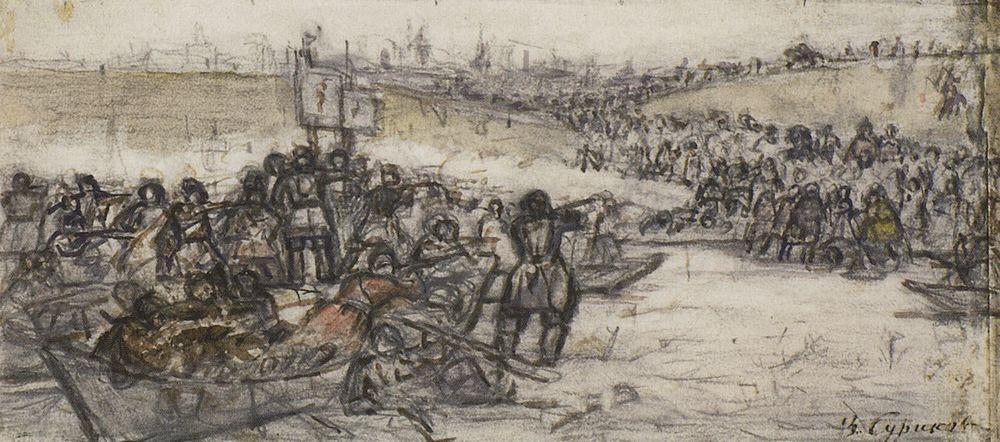 Vasily Surikov Yermak's Conquest of Siberia (Study) 1891 Fine Art Print