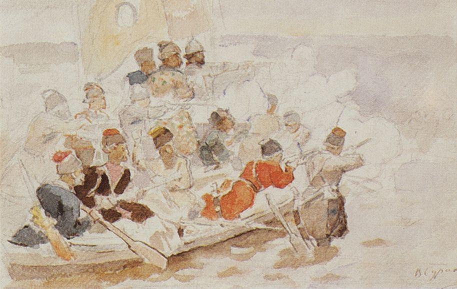 Vasily Surikov Yermak's Conquest of Siberia (Study) #2 1891 Fine Art Print