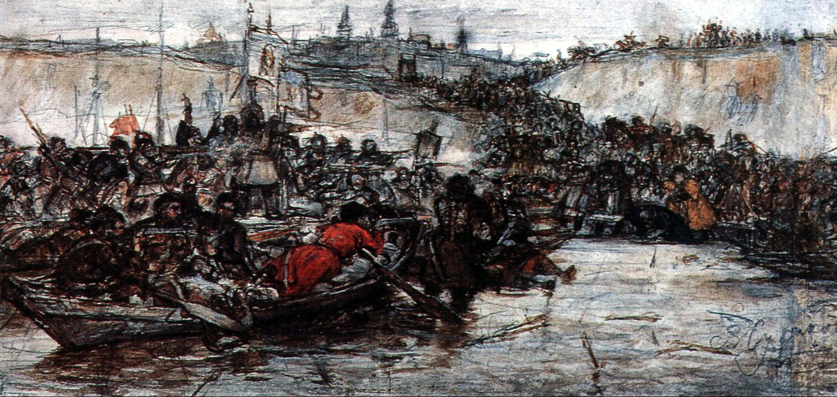 Vasily Surikov Yermak's Conquest of Siberia (Study) #2 1891 Fine Art Print