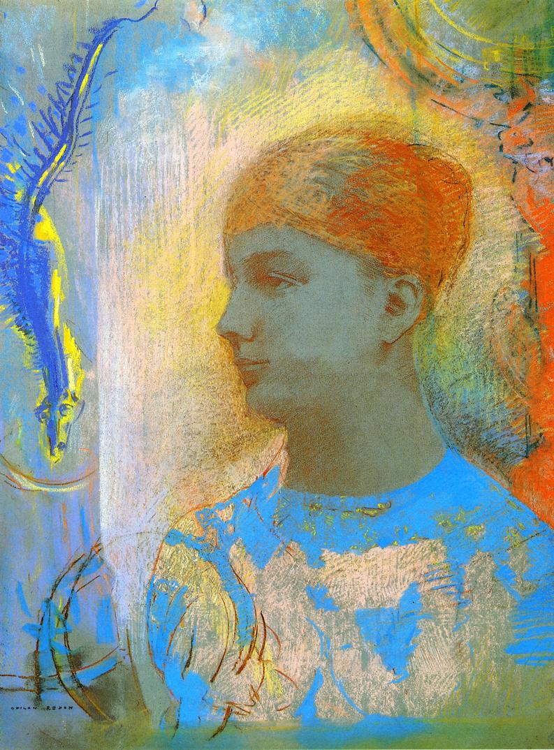 Odilon Redon Young Girl Facing Left 1900 Fine Art Print