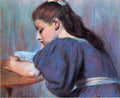 Federico Zandomeneghi Young Girl Reading 1890 Fine Art Print
