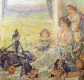 Robert Lewis Reid Young Girl with Dolls 1919 Fine Art Print