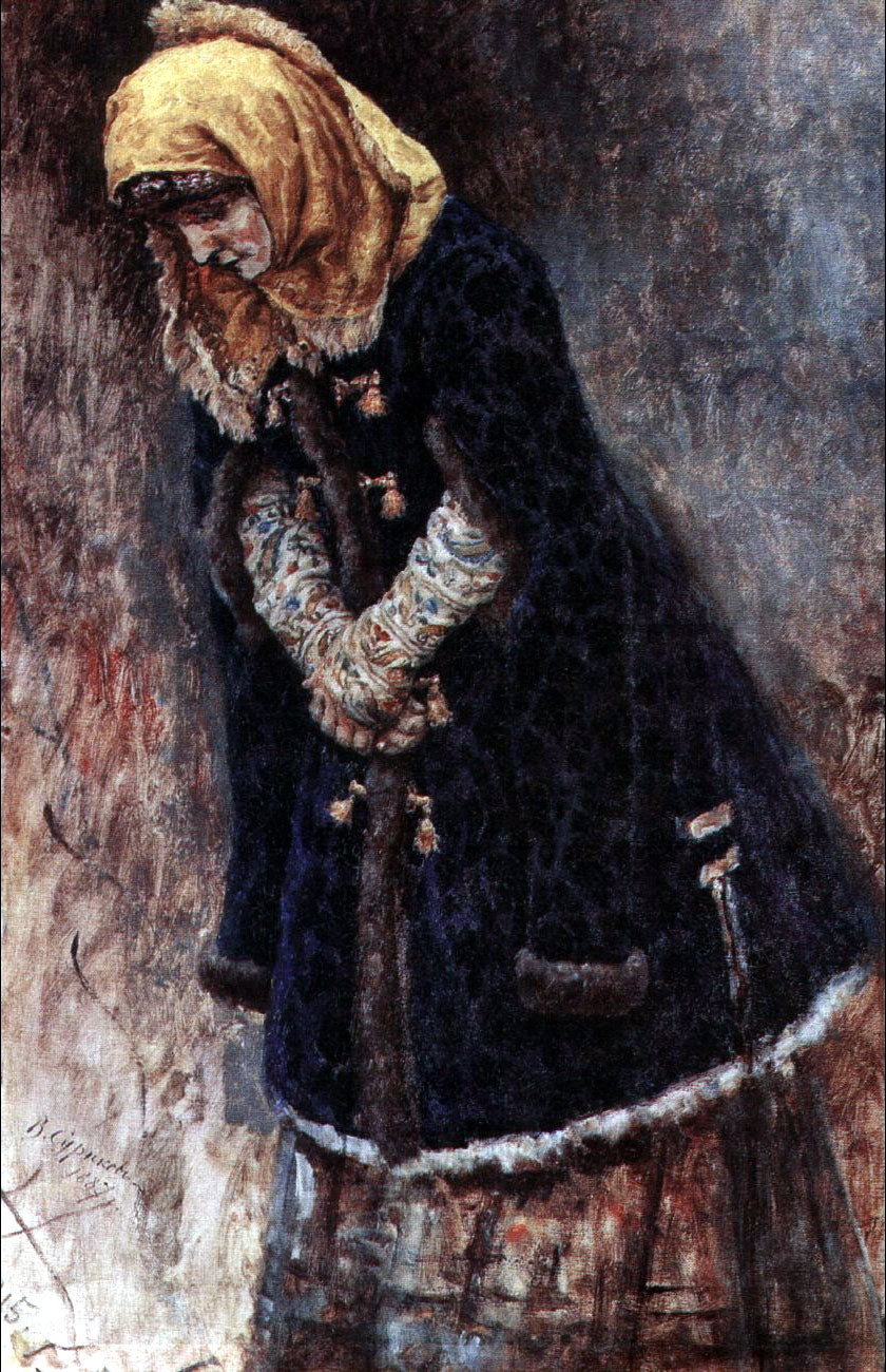 Vasily Surikov Young Lady with Blue Fur Coat 1887 Fine Art Print