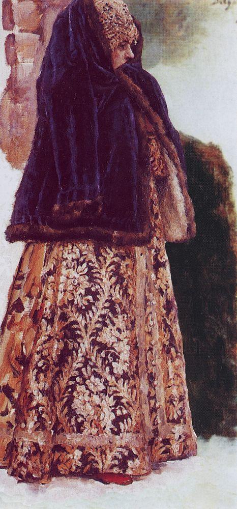 Vasily Surikov Young Lady with Violet Overcoat 1886 Fine Art Print