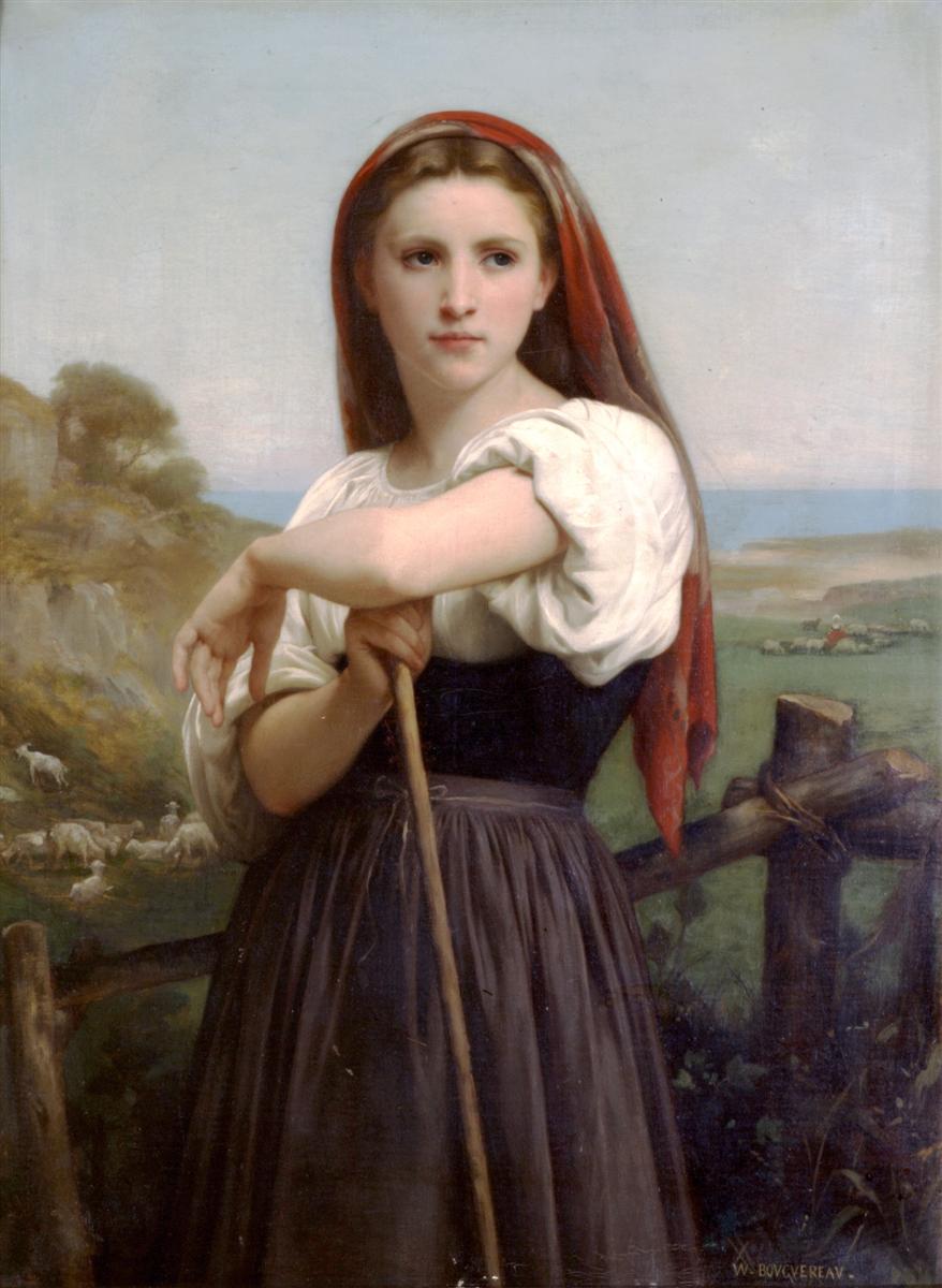 William-Adolphe Bouguereau Young Shepherdess 1868 Fine Art Print
