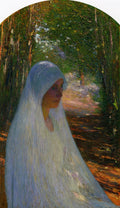 Henri Martin Young Woman Veiled in White in a Forest 1902 Fine Art Print