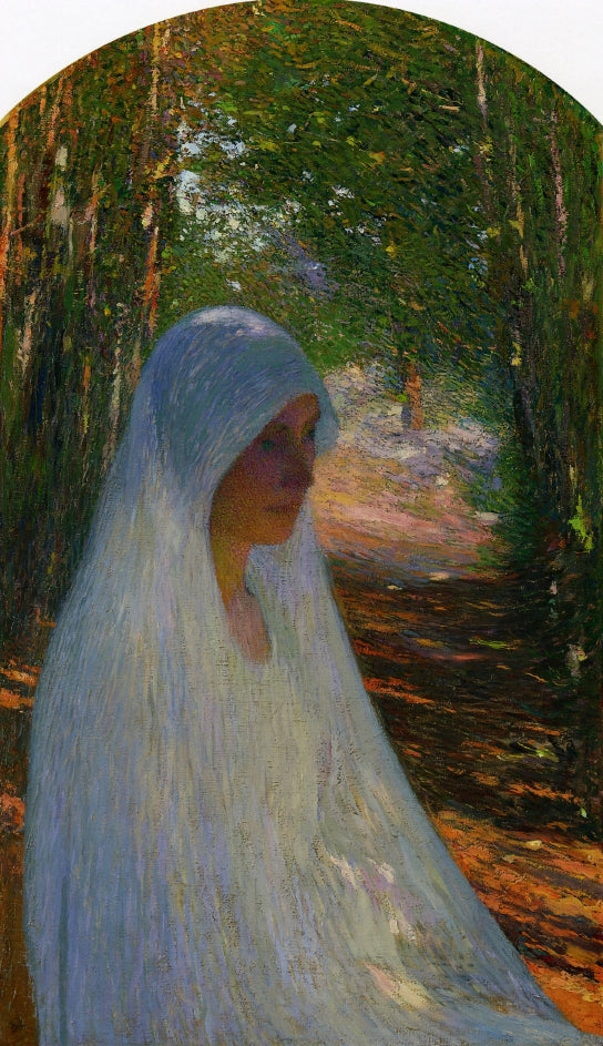 Henri Martin Young Woman Veiled in White in a Forest 1902 Fine Art Print