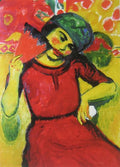 Max Pechstein Young Woman with a Red Fan 1910 Fine Art Print