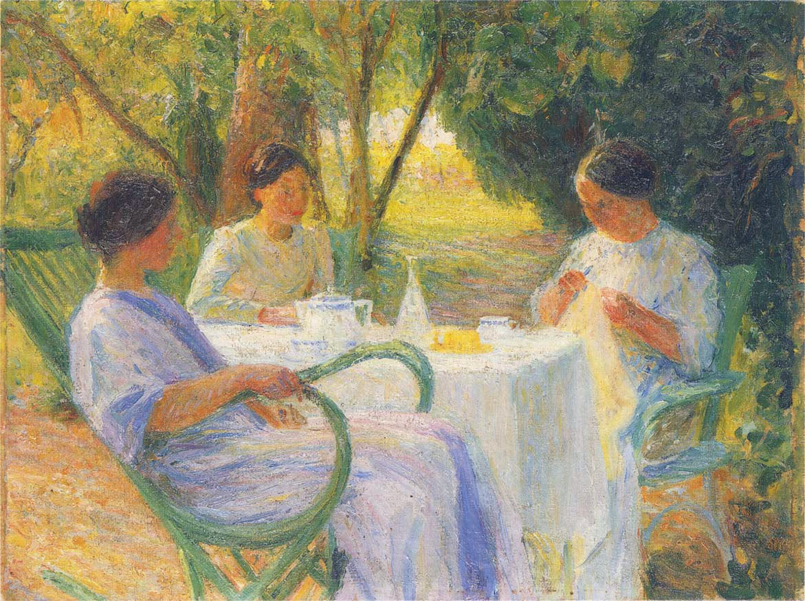 Henri Martin Young Women in Garden in Marquayrol 1915 Fine Art Print