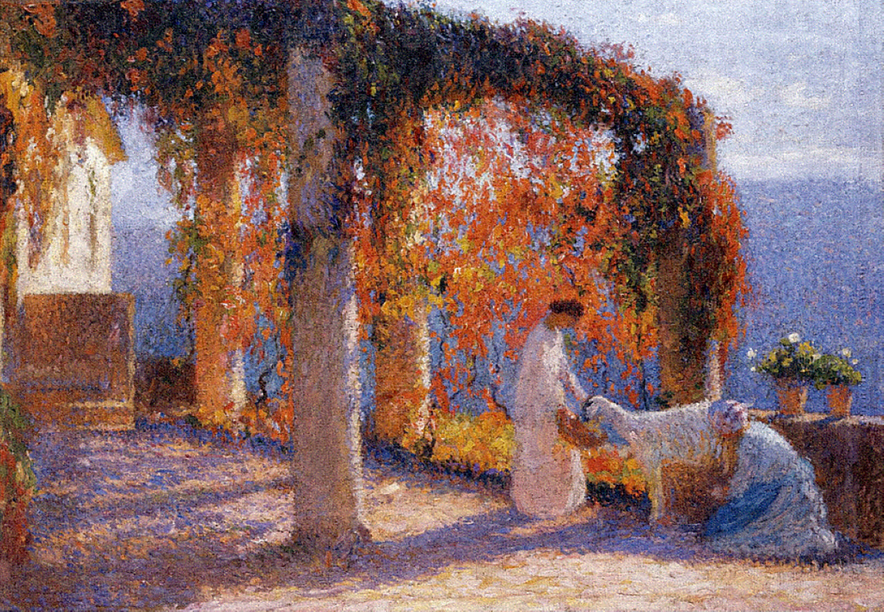 Henri Martin Young Women in Terrace 1900 Fine Art Print