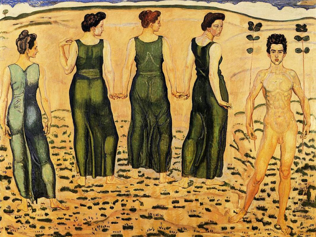 Ferdinand Hodler Youth Admired by Women 1903 Fine Art Print