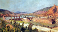 Ilya Mashkov ZAGES. Dam on the Kura River and Highway of Georgian Military Road 1927 Fine Art Print
